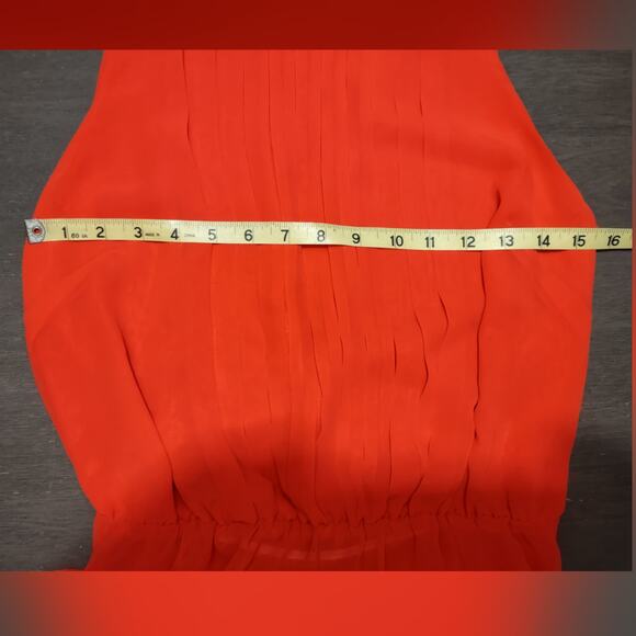 BISOU BISOU Red Pleated Sleeveless Blouse Size XS - Picture 5 of 13